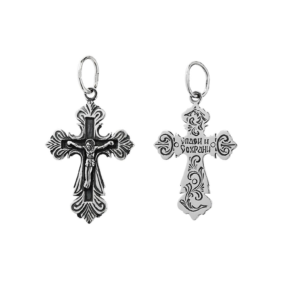 NKlaus 925 sterling silver cross orthodox crucifix pendant faith symbol 6269 baptism