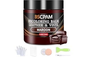 BSCPAM Maroon Leather Recoloring Balm,Leather Couch Scratch/Stain Remover,Leather Repair kit for Vinyl Furniture and Car Interior,Leather Dye Paint for Scratched and Faded Leather Couches