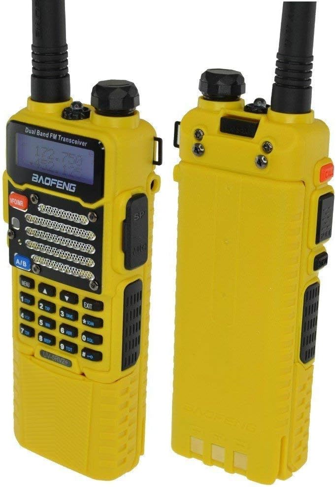 Baofeng Radio US Yellow BF-F9 V2+ HP 5Watt Tri-Power (1/4/5w) w/ 3800mah Extended Battery (USA Warranty) Dual-Band 145-155/400-520 MHz FM Ham Two-Way Radio Transceiver