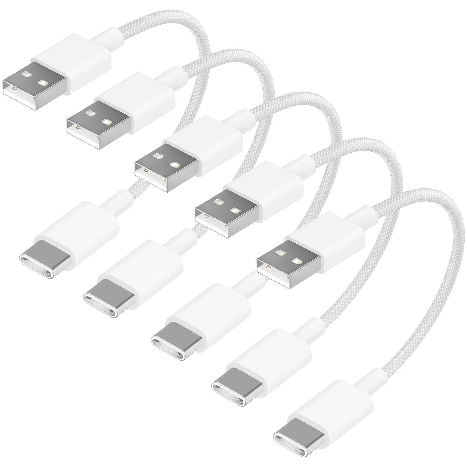Photo 1 of [Apple MFi Certified] Short iPhone 17 Charger Woven, 5Pack 8Inch Short USB-C Cable USB to Type-C Fast Charging Nylon Braided Cord Compatible with iPhone 17 16 15 Pro Plus Airpods PowerBank