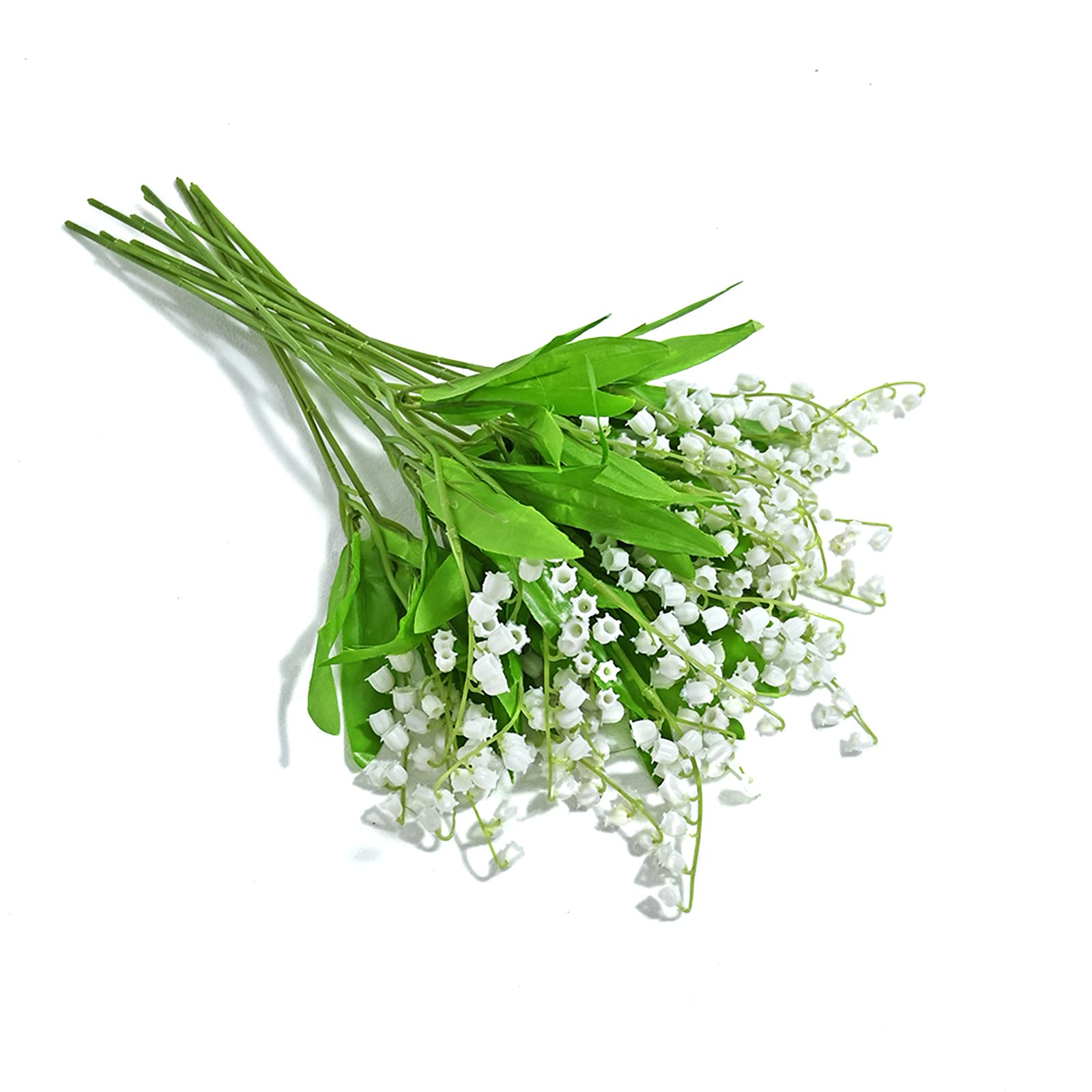UESDU Artificial Flowers Vivid, Plastic Lily of The Valley 10 Pack Fake Lily Flowers Bouquet Greenery Shrubs Plants for Home Garden Decoration