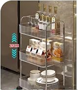 Multibao 3 Tier Acrylic Rolling Storage Cart on Wheels 40x28.5x69.7cm view 4
