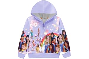 Chitoldeder KATSEYE Girls Hoodie 3D Cartoon Jacket Sweatshirt Manon Sophia Daniela Music Zip Hooded Long Sleeve Tops