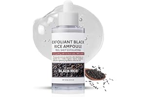 ISHERBIN Black-Rice Peeling Ampoule, Face Exfoliator Pore Minimizer for Face, Rice Ampoule Soft Exfoliating Face&Body Scrub Dead Skin Remover, Moisturizing, Smooth, Nourish, Korean Skin Care (1 Pack)