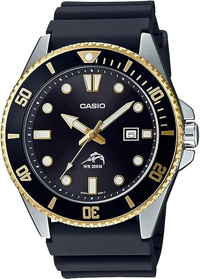 Amazon カシオ Casio 腕時計 ダイバーウォッチ Mdv 106g 1av ブラック ゴールド メンズ 海外モデル 並行輸入品 メンズ腕時計 腕時計 通販