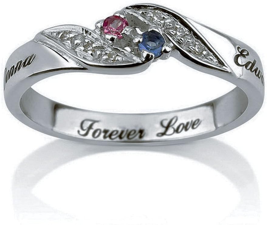 Personalizado Grabado Promesa Compromiso Promesa Anillo