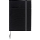 KOKUYO Systemic Cover Notebook, with One A5, B 6mm Ruled, 28 Lines, 50 Sheets, Twin Ring Edge Title Notebook, Black, Japan Import (NO-685B-D)