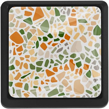 Perillas de cajón de gabinete de terrazo coloridas cuadradas Manijas de