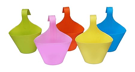 Her Home Plastic Planter, Multicolour, 8.5 Inch, Set of 3