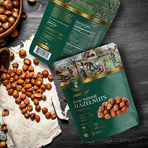 AZNUT Raw Hazelnuts Natural Non-GMO, Premium Quality, Gluten-free, Kosher Resealable Bag Snack&Joy sweet crunchy taste, Healthy Snack (8 oz) - Thumbnail 5