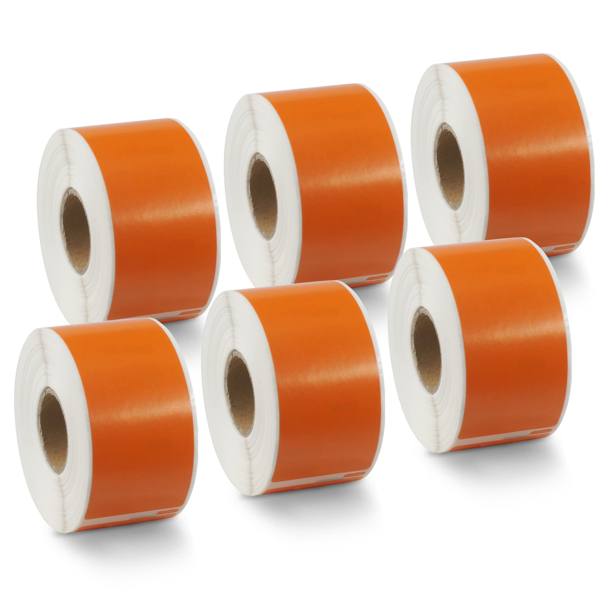BETCKEY - 6 Rolls Orange Large Address Labels Compatible with DYMO 99012(S0722400), 36mm x 89mm, 1560 Colored Labels Compatible with DYMO LabelWriter 450, 4XL, NOT Fit 550 or 5XL