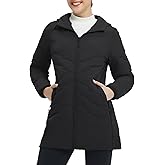 baleaf Women's Long Puffer Quilted Outerwear Water Resistant Winter Warm Coat Lightweight Puffy Jackets with Hood Outdoor