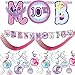 My Little Pony Mega Birthday Party Supplies Pack For 16 Guests With Prismatic Plates, Napkins, Tablecover, Candle, Swirl Decoration, Birthday Add An Age Banner, Table Decorating Kit, and Exclusive Pin