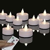 LED Tea Lights with Remote Control: Battery Operated Realistic and Bright Flickering Long Lasting 400+Hours Flameless Candles for Home Decor Holiday Wedding Party Valentine's Day(12pcs WarmWhite)
