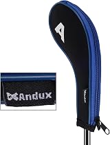Andux 12pcs Iron Head Cover Set RH Zipper Neoprene Black Blue view 2
