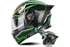 AAREG Bluetooth Modular Motorcycle Helmet with Tail DOT Approved Flip Up Front Helmets Dual Anti-Fog Visors Full Face Helmet Built-in Mp3 Integrated for Adults Men Women 55-64CM