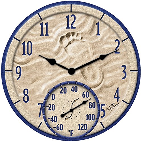 Photo 1 of Springfield Round Clock/Thermometer Polyresin Blue