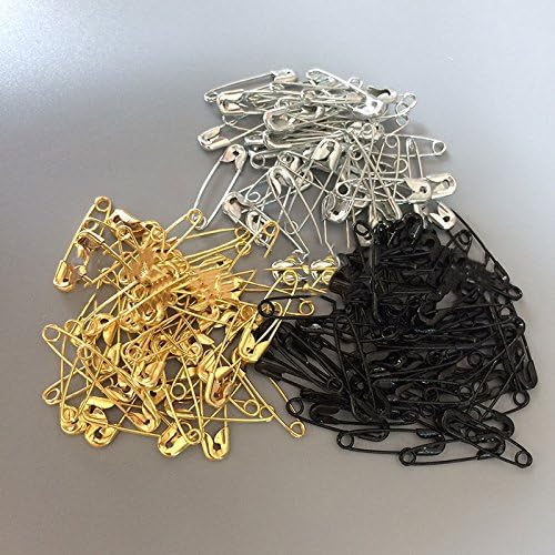 100 PCs Safety Pins, Safety Pins Craft Black Silver Gold Metal Small Pin, Safety Pins Colored Sewing Clip, 19 mm (Silvery)