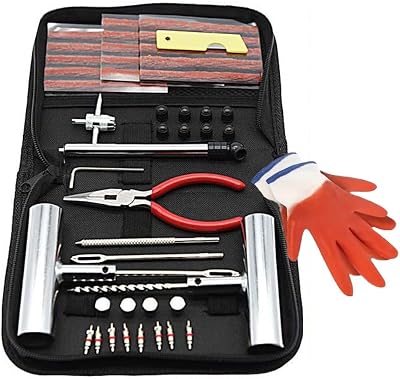 Kit de réparation de pneus - 48 pièces - Kit de réparation de pneus avec connecteurs universels - pour réparation de crevaisons et Bouchons - pour Voiture, Moto, Camion, Tracteur, remorque (48