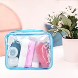 BEHAHAI Clear Toiletry Bag Transparent TSA Approved Blue Makeup Travel Organizer view 7