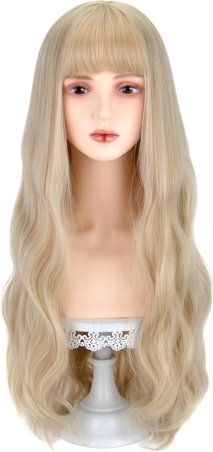 Nutcrackers - AICKER Long Blonde Synthetic Hair Lolita Wig with Bangs - Alice Garden Wigs Natural Long Wavy Cosplay Wigs for Women Halloween Christmas 30