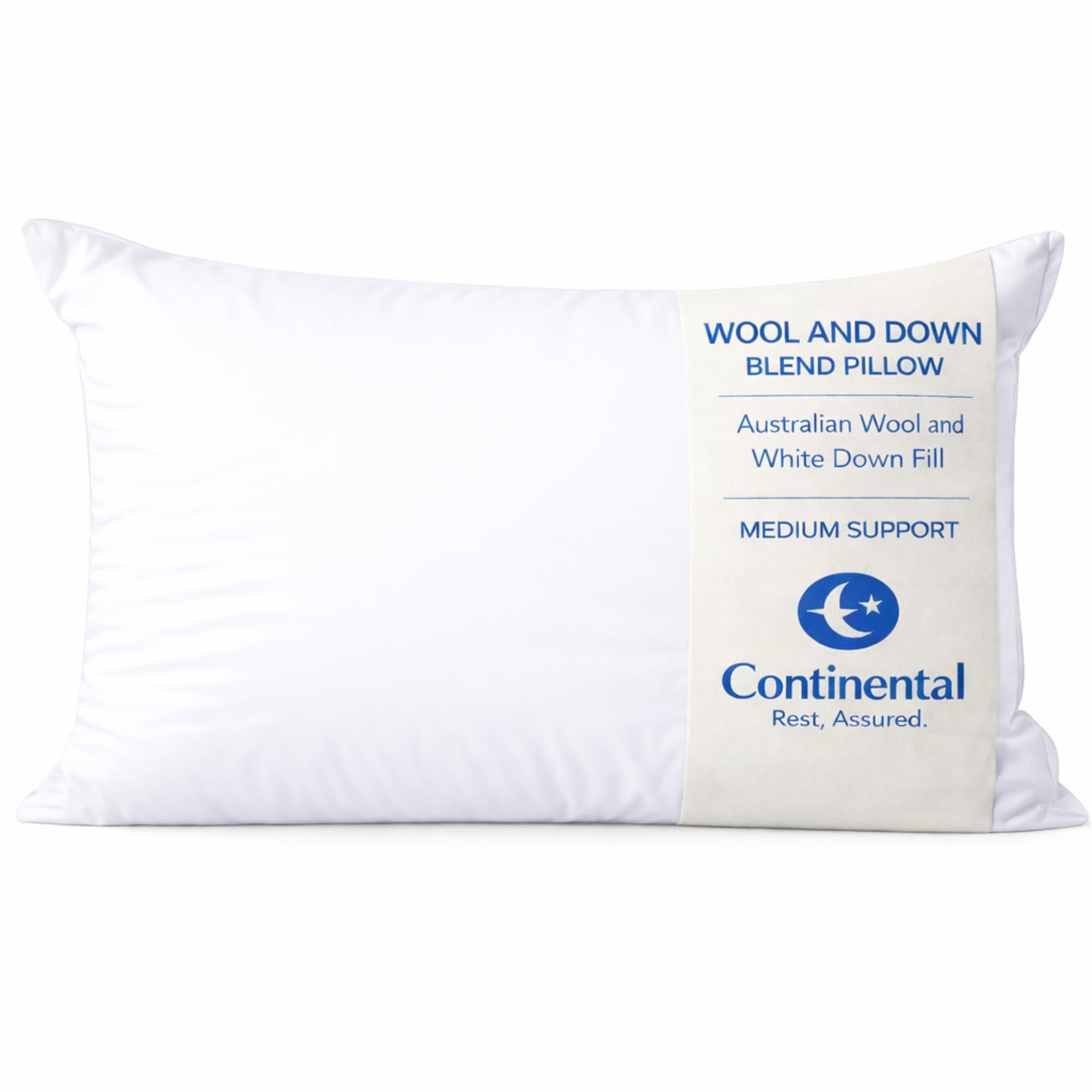 Photo 1 of ****USED USED**** Continental Bedding Wool and Down Blend Pillow Medium Support Australian Wool and White Down Fill 300 Thread Count 100% Cotton Cover White