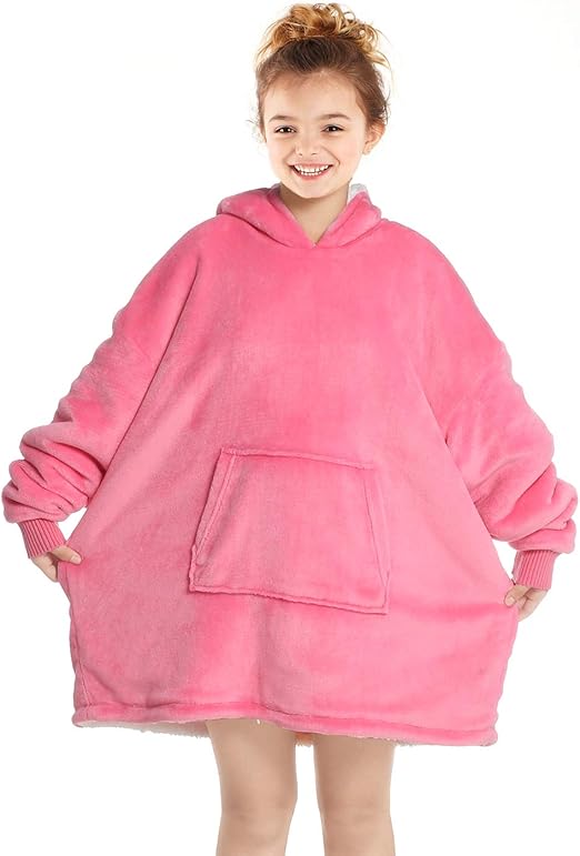 Touchat Wearable Blanket Hoodie, Oversized Sherpa Blanket Sweatshirt