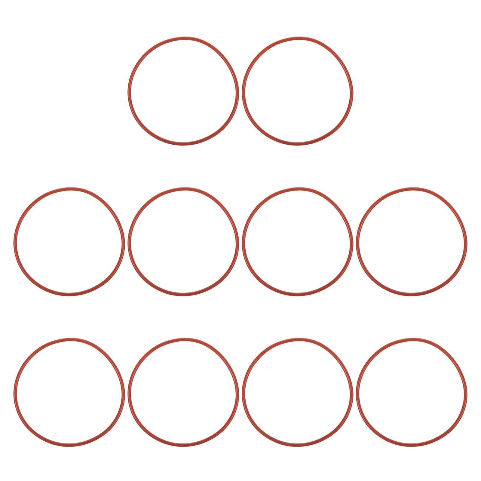 PATIKIL Silicone O-Ring 98mm OD 92mm ID 3mm Width, 10Pcs Metric VMQ Sealing Gasket Replacement for Plumbing Compressor Valves Repair, Red