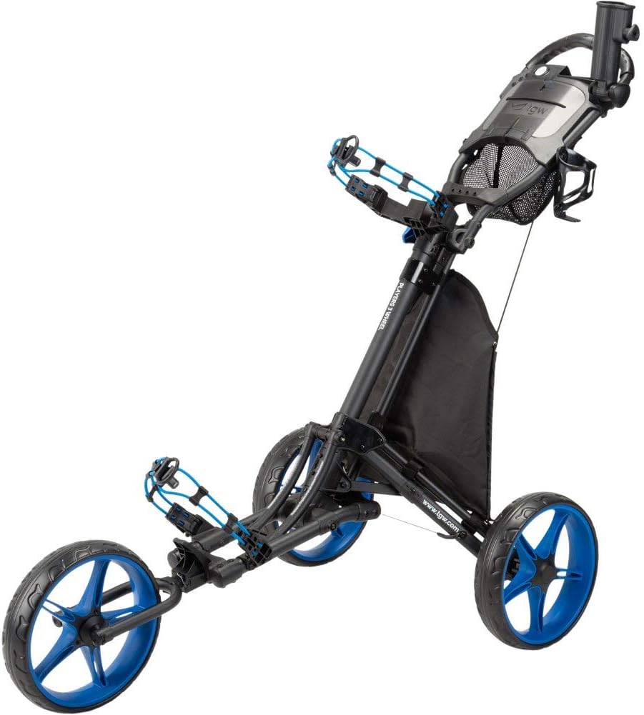 TGW Players 3-Wheel Golf Push Cart Dark Grey/Blue