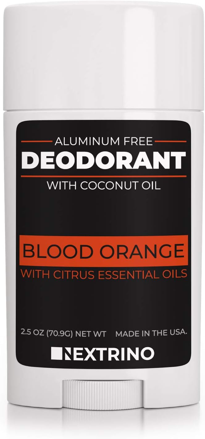 All Natural Aluminum Free Deodorant - Made in the USA with Coconut Oil & Essential Oils for Women and Men - Vegan, Non-GMO & Organic Ingredients (Blood Orange)