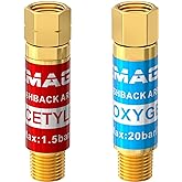 Flashback Arrestor, IMAGE Oxy Propane Flashback Arrestor, Oxygen Acetylene Propane Flashback Arrestor Set Regulator End 9/16-18 Threads B Size
