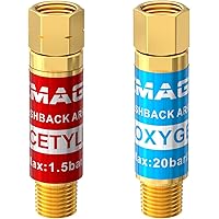 Flashback Arrestor, IMAGE Oxy Propane Flashback Arrestor, Oxygen Acetylene Propane Flashback Arrestor Set Regulator End 9/16-