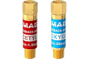 Flashback Arrestor, IMAGE Oxy Propane Flashback Arrestor, Oxygen Acetylene Propane Flashback Arrestor Set Regulator End 9/16-