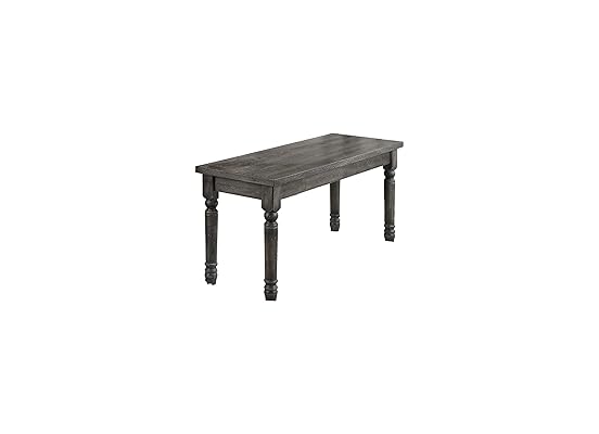 Best Master Furniture Backless Distressed Finish Dining Bench, Gray