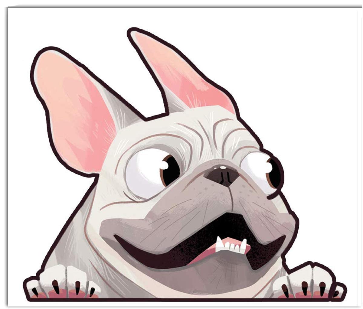 Biomar Labs® 1 x PVC Vinyl Dog Sticker French Bulldog Puppy Decal for Bumper Car Window Moto Helmet B 226