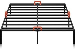 KKL King Size Bed Frame, Heavy Duty Steel Platform Bed Frames with Mattress Retainer Bar, 14 Inch Storage Space Beneath Bed, No Box Spring Needed, Easy Assembly, Noise Free