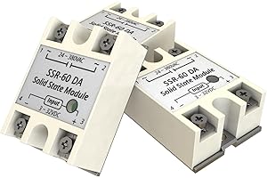 YQSIYU SSR-60DA 3PCS Input 3-32V DC to Output 24-380V AC Single Phase Solid State Relay 60A
