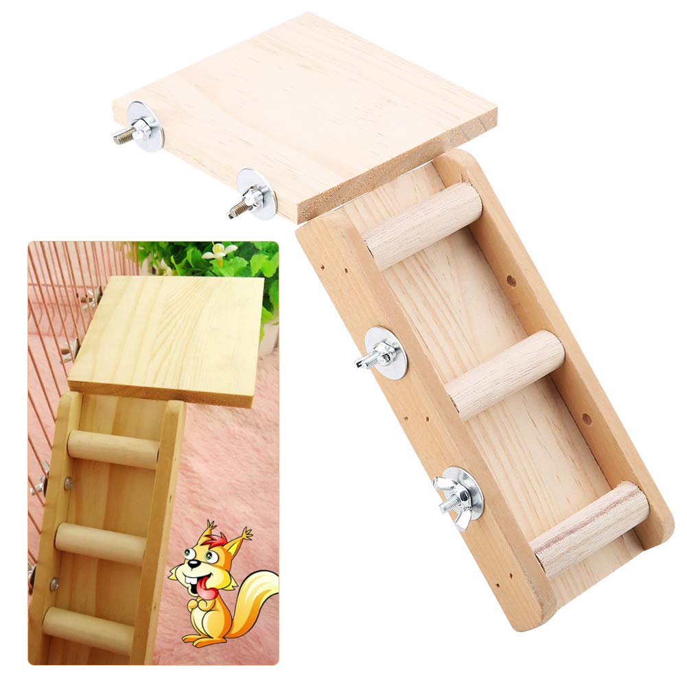Hamster Platform, Wooden Climbing Ladder Small Animal Activity Toy for Syrian Dwarf Hamsters Gerbils Gerbils Guinea Pigs