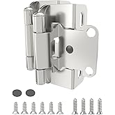 Chibery 50 Pack 1/2" Overlay Semi-Partial Wrap Around Hinges, Self Closing Cabinet Hinges, Face Frame ＆ Frameless, Replacemen