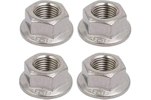 ZAQW 4pcs M12 x 1.25mm Pitch Metric fine Pitch 304 Stainless Steel Hexagonal Flange Nuts