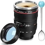 Camera Lens Coffee Mug,Camera Lens Mug,Fun Photo Coffee Mugs Stainless Steel Lens Mug Thermos Great Gifts for Photographers,H