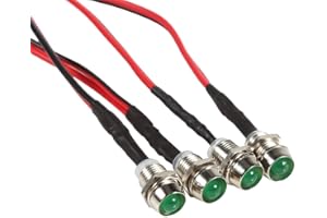 Keenso Led Pilot Light 12v, 4Pcs 12v Green LED Lights Indicator Light Indicator Lamp Car Van Boat Indicator Light Lamp Pilot Dash Bulbs Directional (Green)