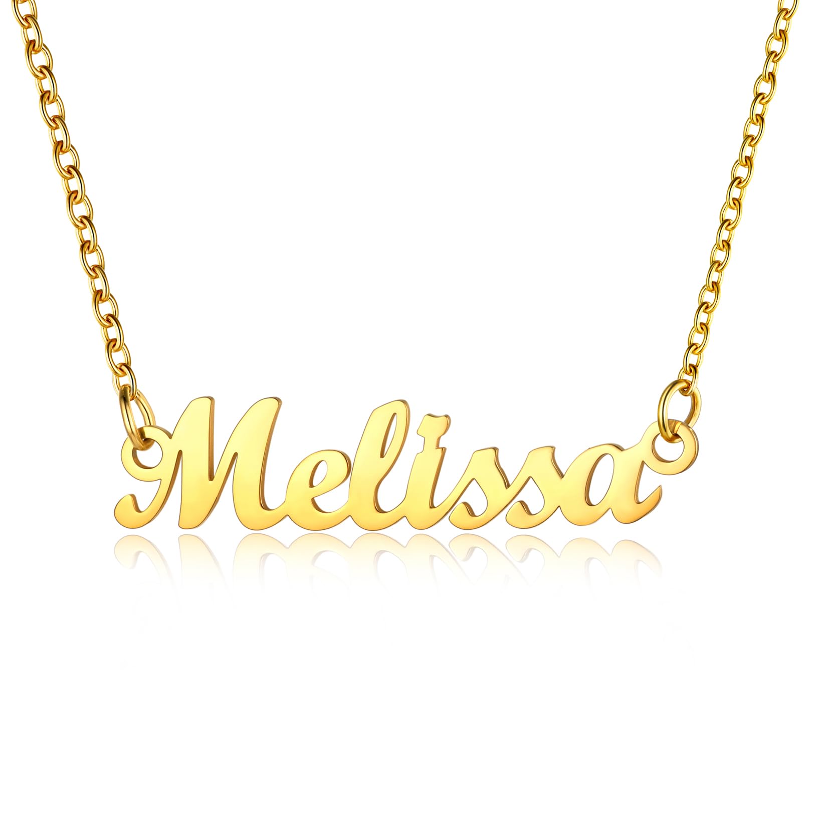 U7 Melissa Gold Chain Ladies Necklace Jewellery Name Necklaces — image 1