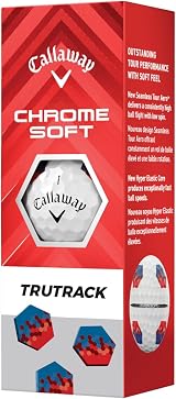 Callaway Chrome Soft Premium Tour Golf Ball 2024 White Tru Track view 8