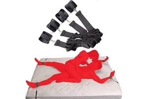 Bed Restraints and Straps Sex Tie Downs for Adults Couples Under Mattress Queen Size Bed Sex Resistant Set Legs Arms Set Wris