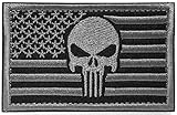 Punisher USA American Flag Tactical Morale Patch with Velcro by Backwoods Barnaby (2