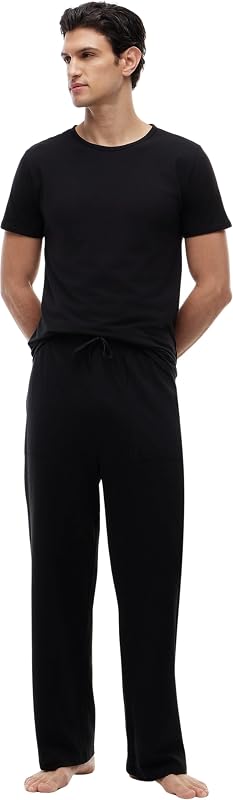 T-Shirts Manches Courtes Lot de 3 Homme Stretch Col Ras-du-Cou, Noir (Black/Black/Black), L — photo 5 sur 5