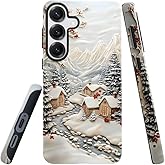 DAIZAG Case for Samsung Galaxy S25,Military-Grade Protection Cover,Snowy Winter Landscape Christmas(Glossy)