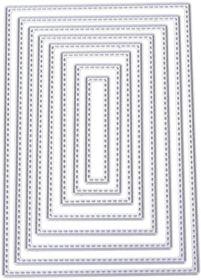 8pcs Rectangle Frame Cutting Dies for Card Making，Cutting Dies Cut Stencils for DIY Scrapbooking Photo Album Decorative Embossing Paper Dies for Card Making Templated