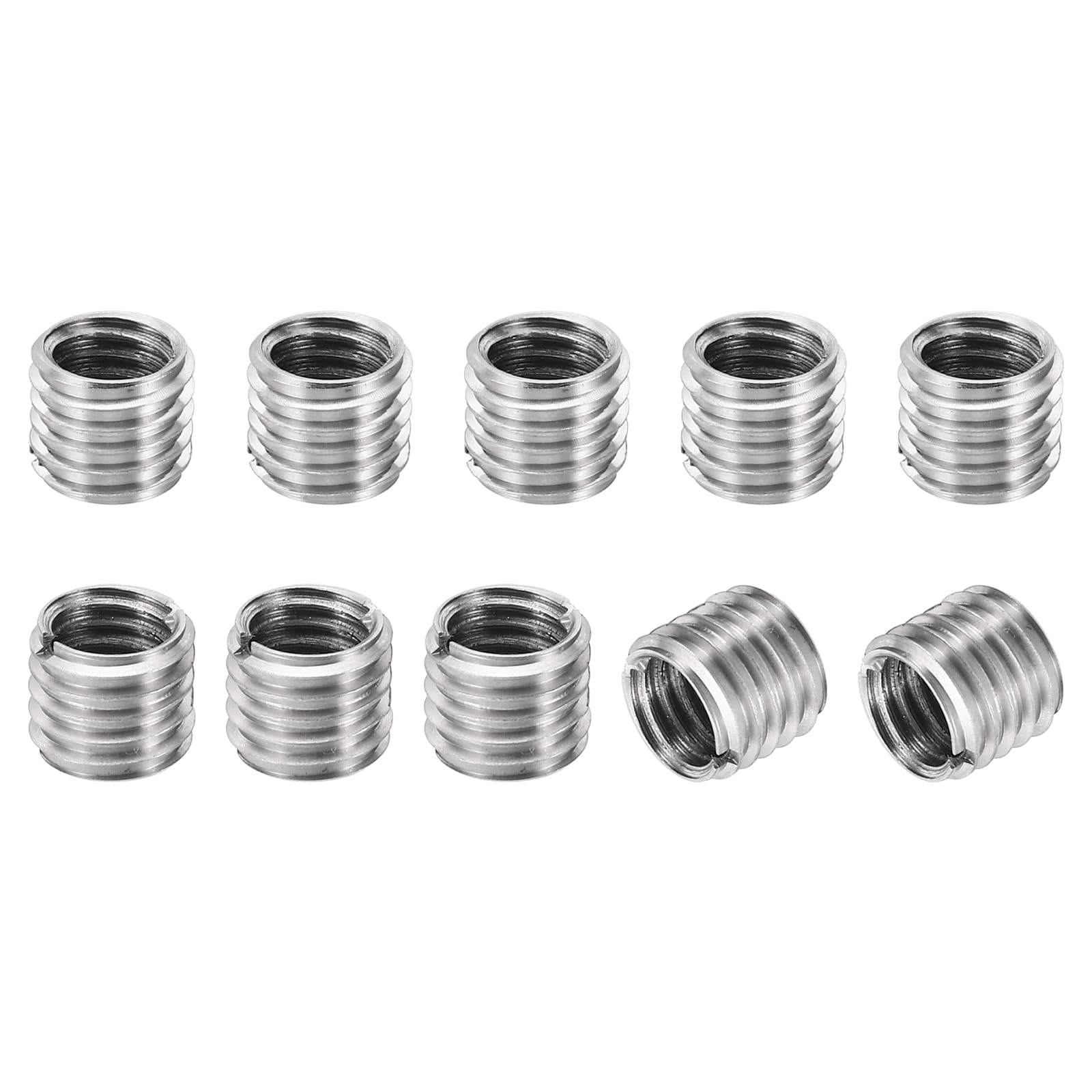PATIKIL Thread Adapters Sleeve Reducing Nut, 10 Pcs M12x1.75 Male to M10x1.5 Female Repairing Insert Nut Screw Reducer Stainless Steel Fastener 10mm